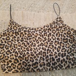 Windsor Leopard Print Double lined Crop Tank SZ: M